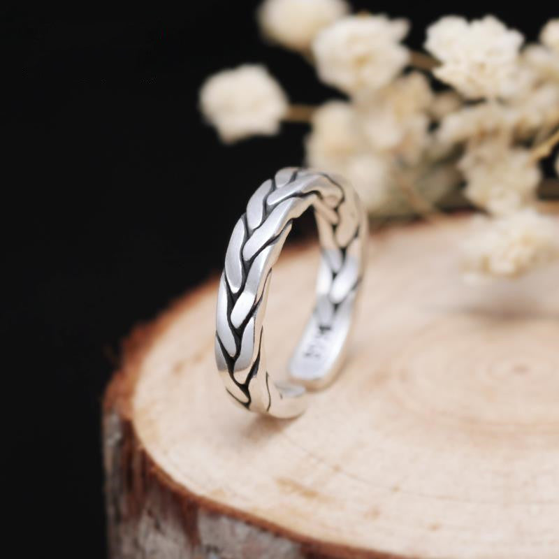 Copper Sier Plated Couple Hand-woven Man's Female Rings