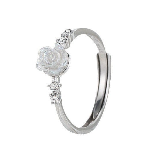 Camellia Small Flower Index Finger Red Rings