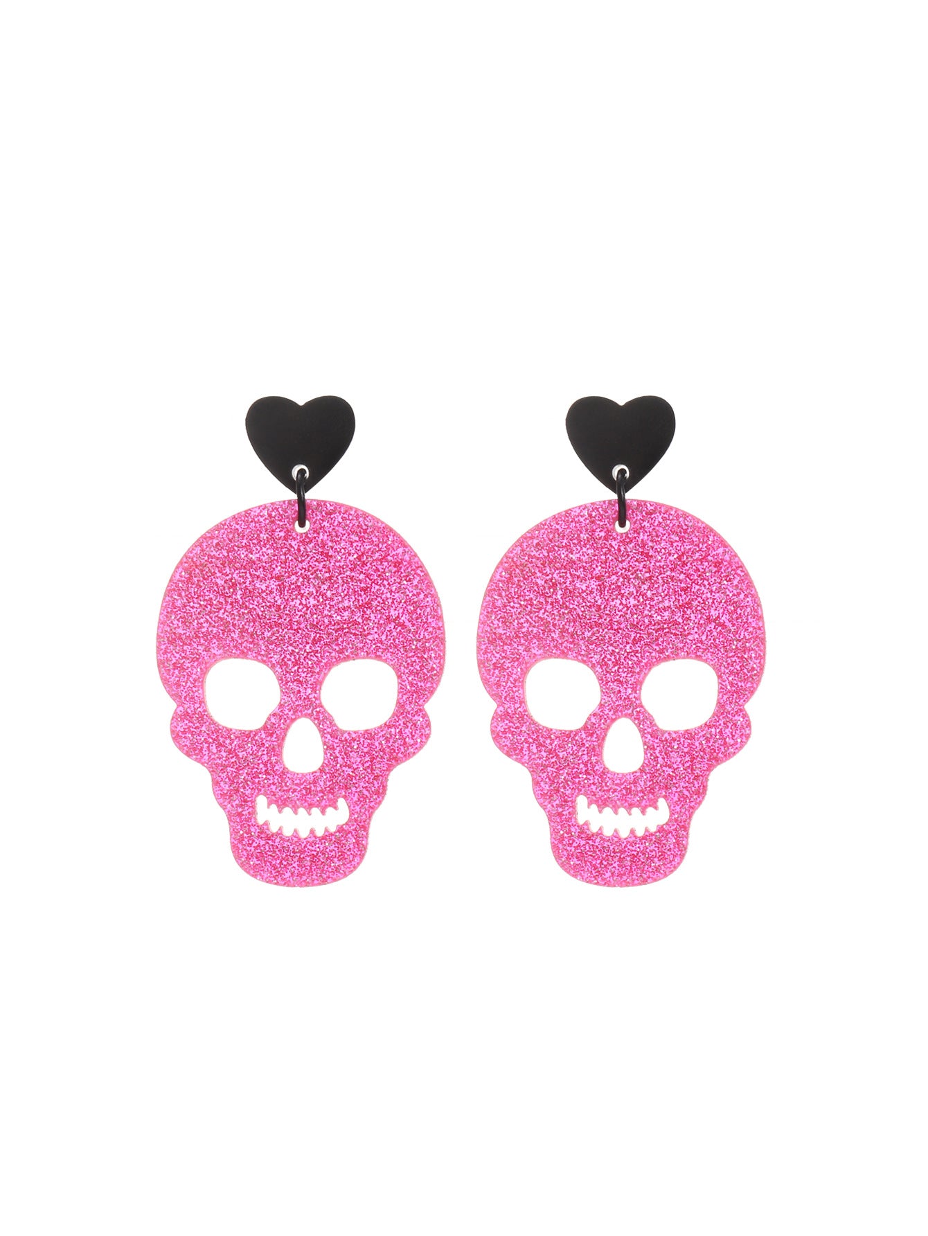 Colorful Skull Stitching Acrylic Exaggerating Personalized Earrings