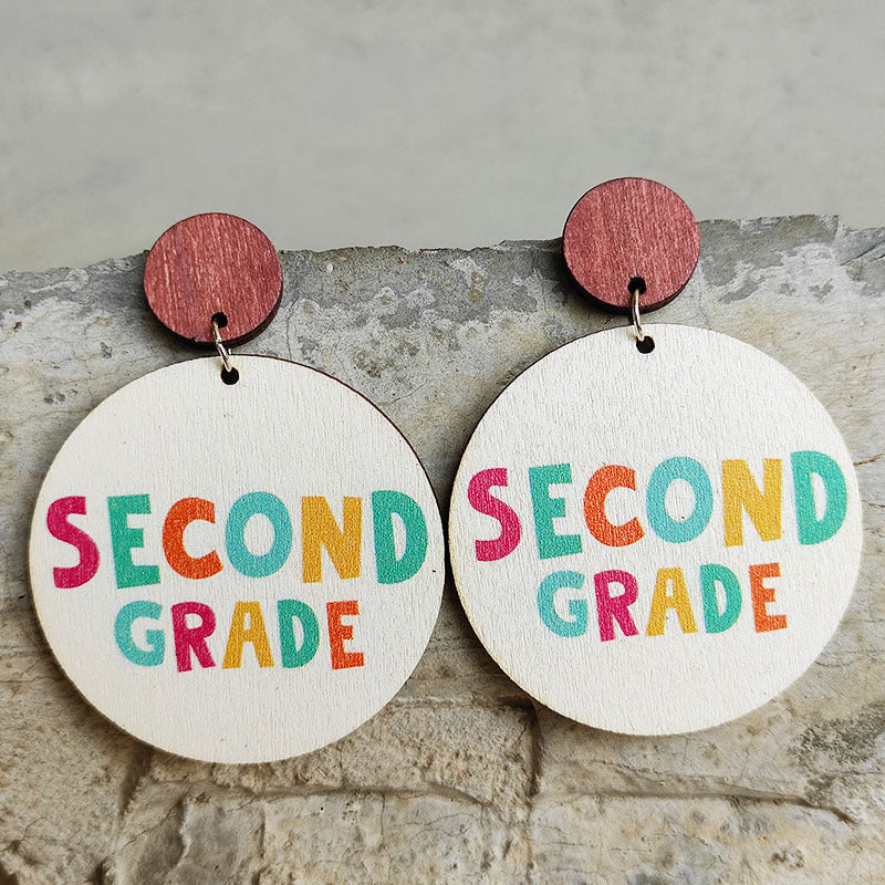 Cute Wooden For Teachers Steel Needle Earrings