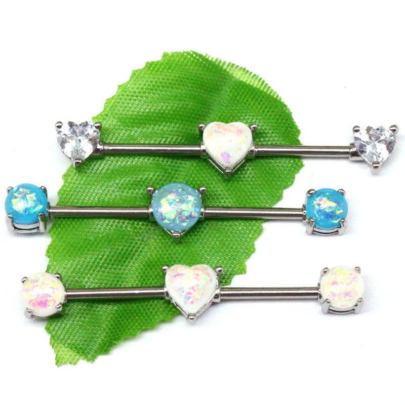 Cool Pretty Opal Heart-shaped Stainless Steel Earrings