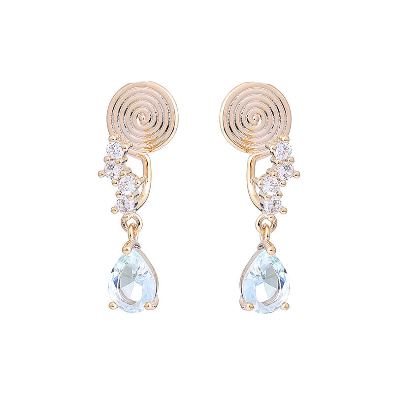 Blue Water Drop Zircon One-piece Mosquito Rings