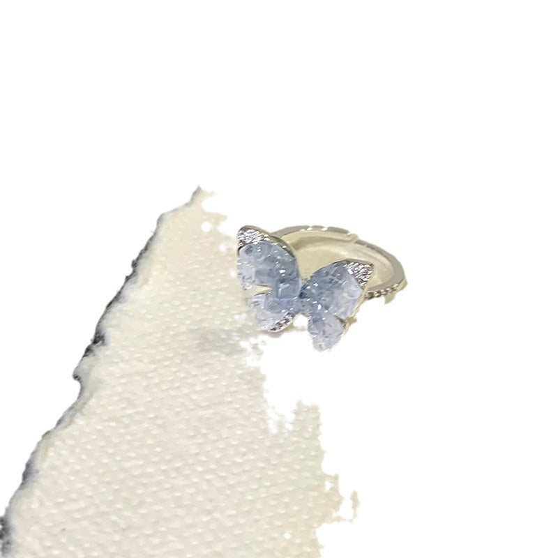 Style Gradient Artificial Blue Butterfly Simple High Sense Rings