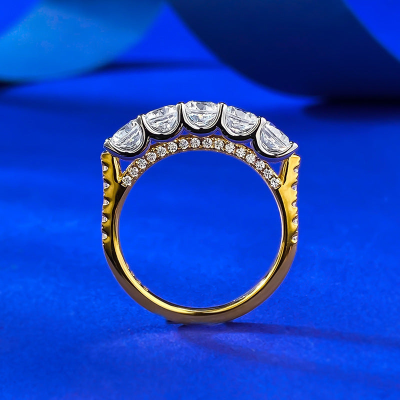 Women's Sier Fashion Single Row Diamond Rings