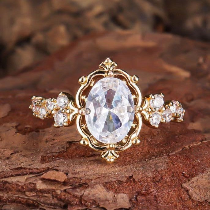 Women's Unique Exquisite Design Sense Copper Inlaid Rings