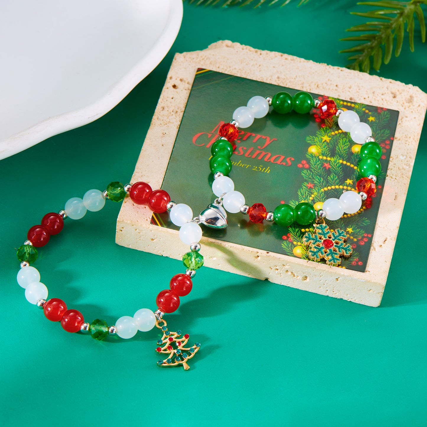 Christmas Couple Fashion Tree Snowflake Garland Bracelets