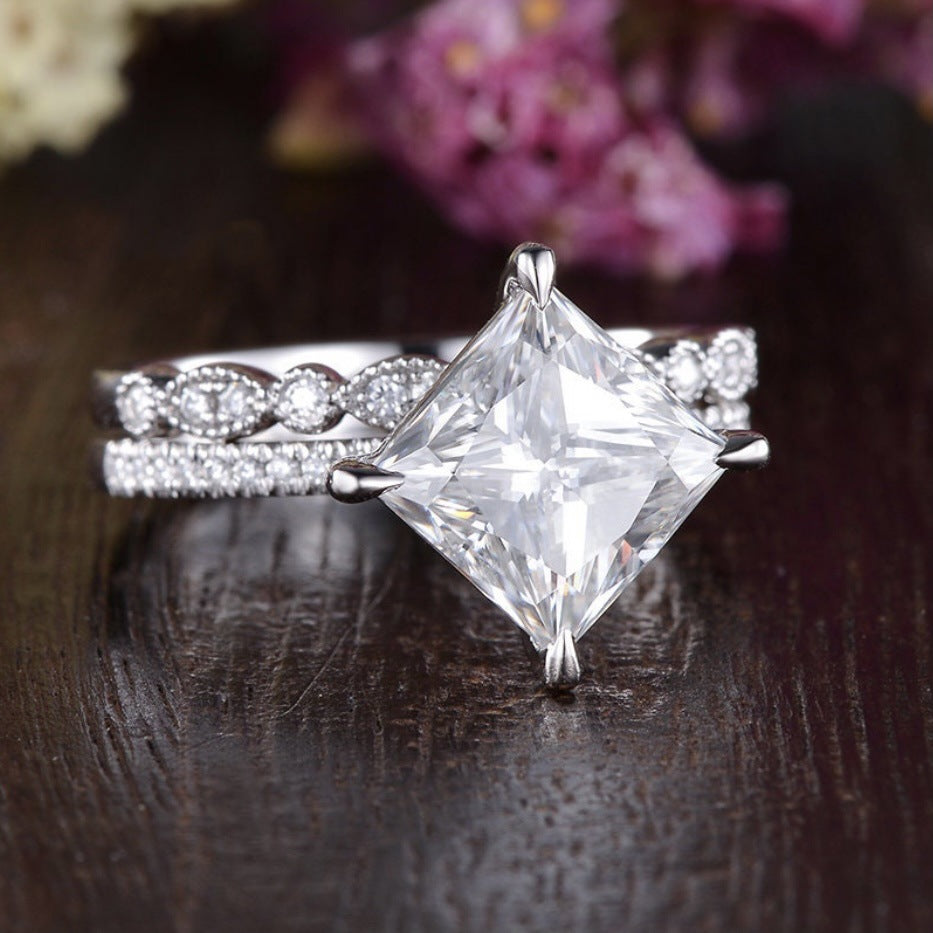 Women's Strictly Selected Diamond Simple Square Accessories Rings