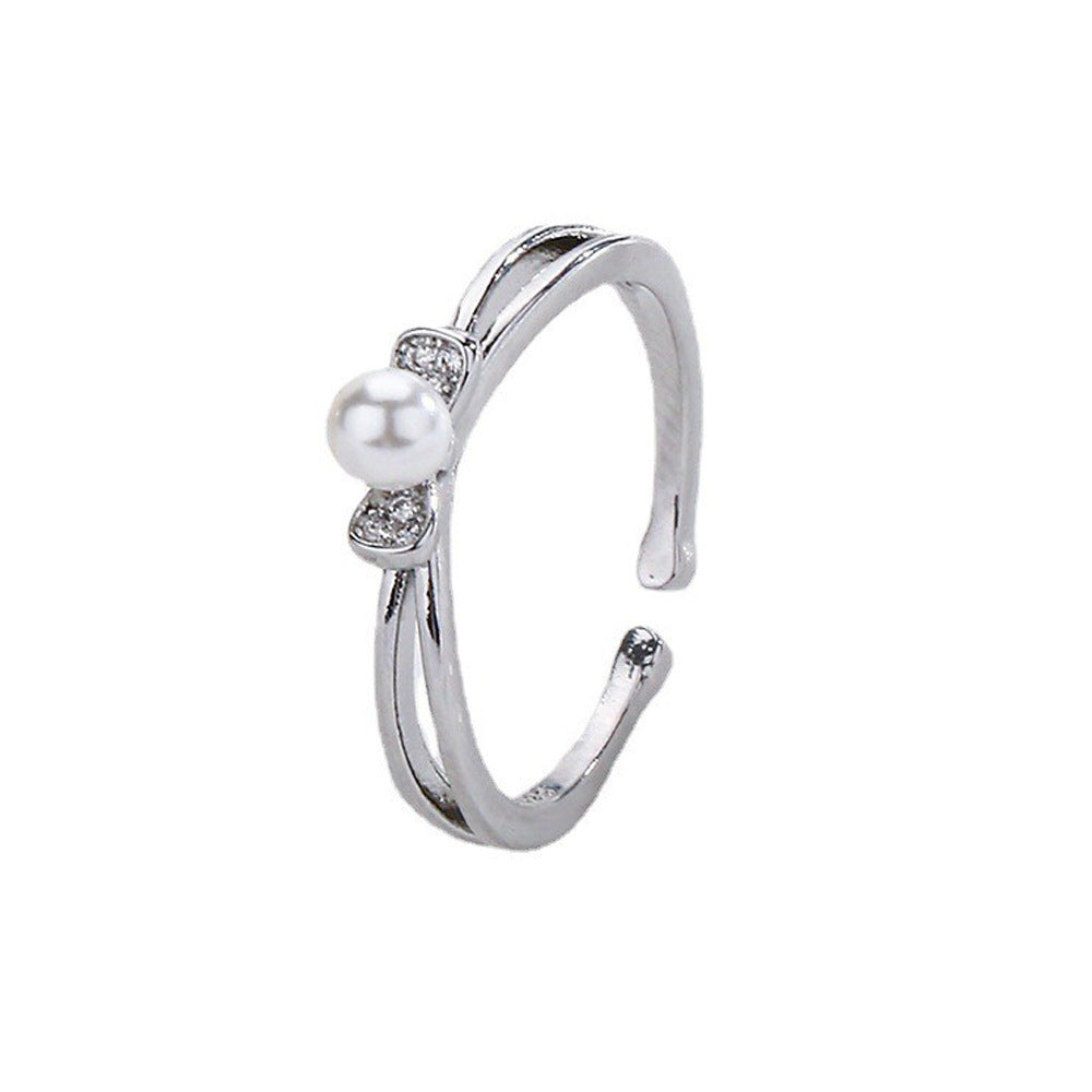 Antique Twist Pearl Gold-plated High Sense Court Rings