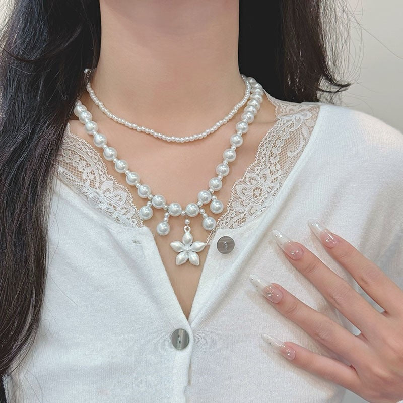 Vacation Exaggerated Style Flower Fashionable Niche Design Necklaces
