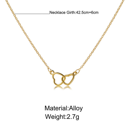Love Double Female Clavicle Chain Style Necklaces
