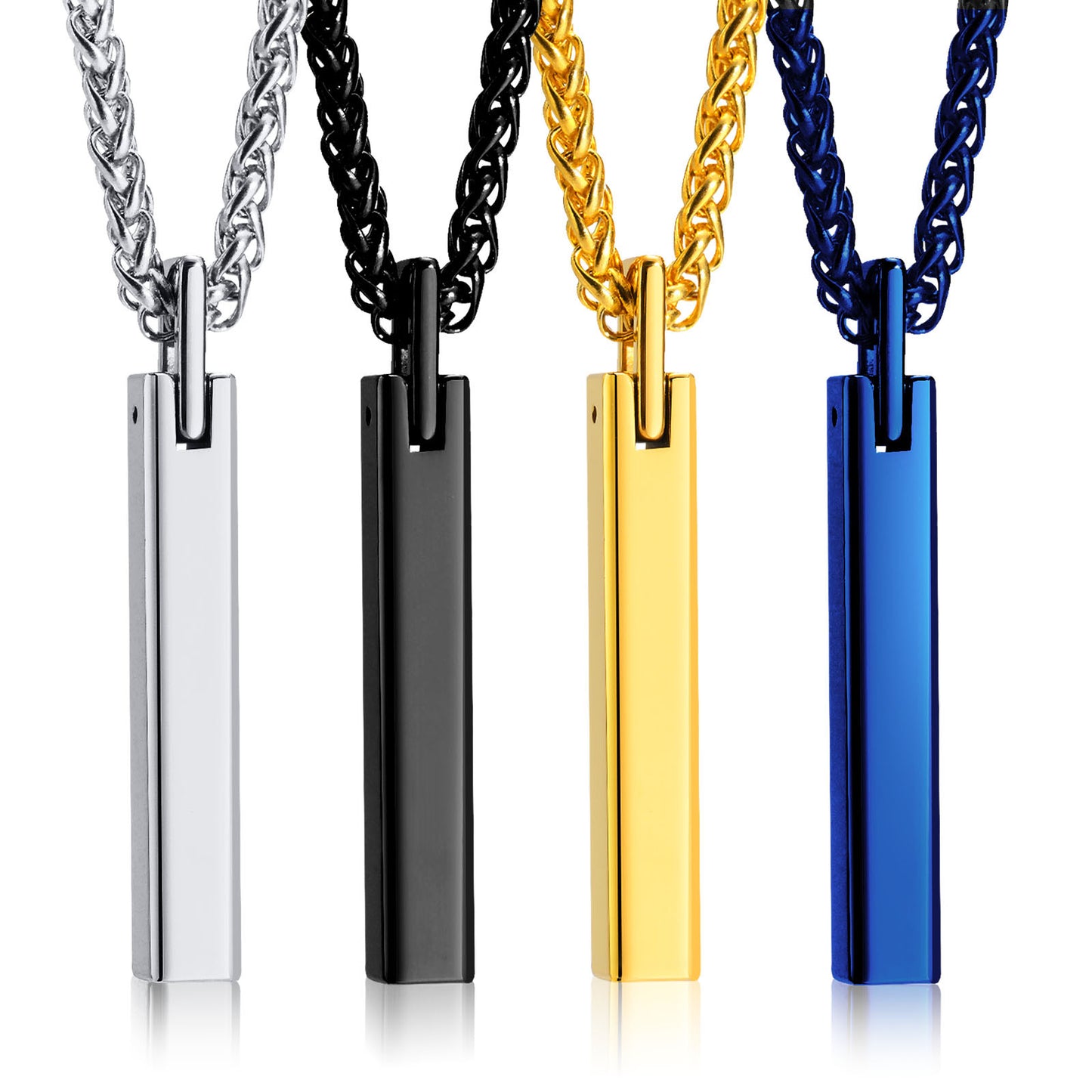 Men's Glossy Tungsten Steel Plain Long Wax Pendants