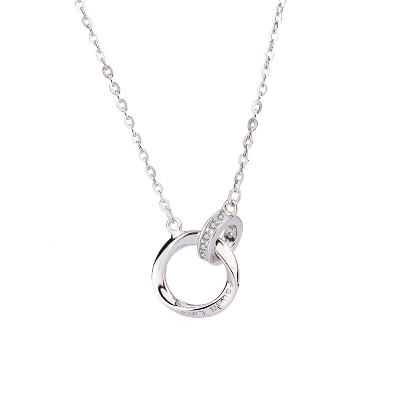 Women's Sier Mobius Strip Fashion Double Clavicle Chain Necklaces