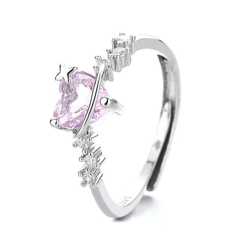 Diamond Love Heart-shaped Female Affordable Luxury Rings