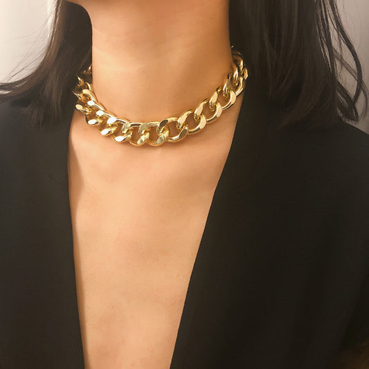Women's Ornament Simple Personality Metal Chain Exaggerated Frosted Necklaces