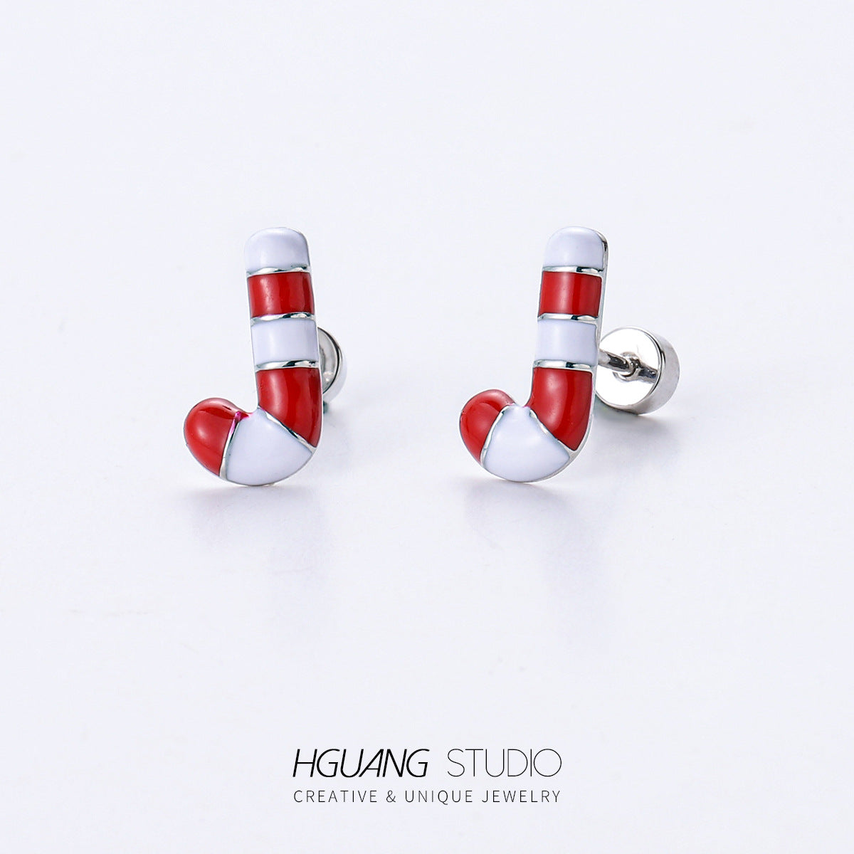 Titanium Steel Gold Christmas Gift Ear Earrings