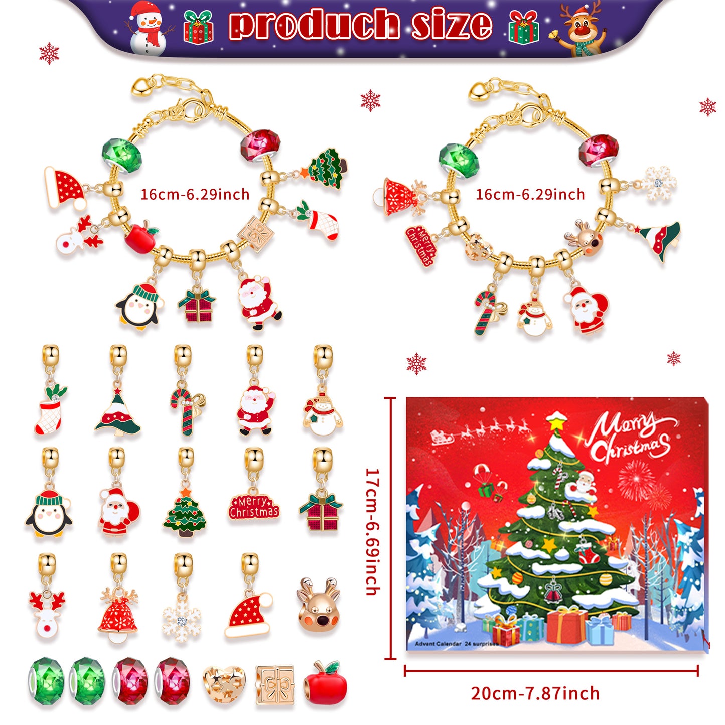 Countdown Calendar Advent Surprise Blind Box Bracelets