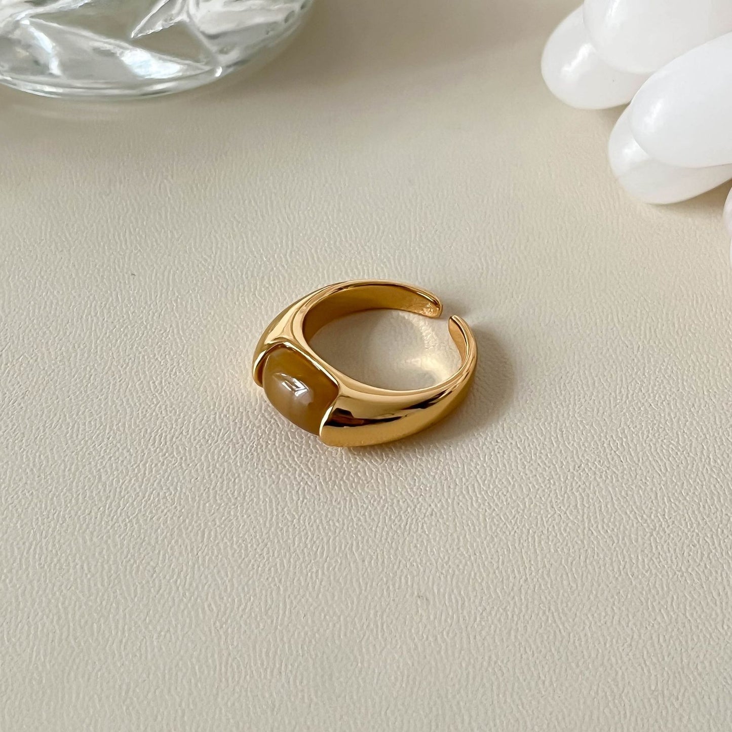 Opening High Sense Twin Natural Stone Brushed Index Finger Simple Bracelets