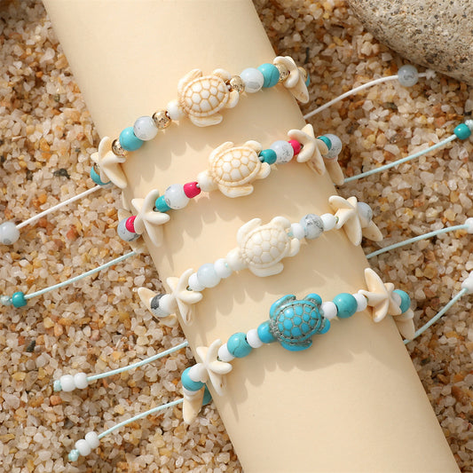 Ocean Style Turquoise Turtle Woven Wind Niche Bracelets