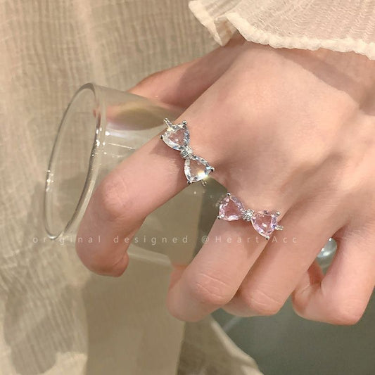 Princess's Castle Pink Bow Open Female Rings