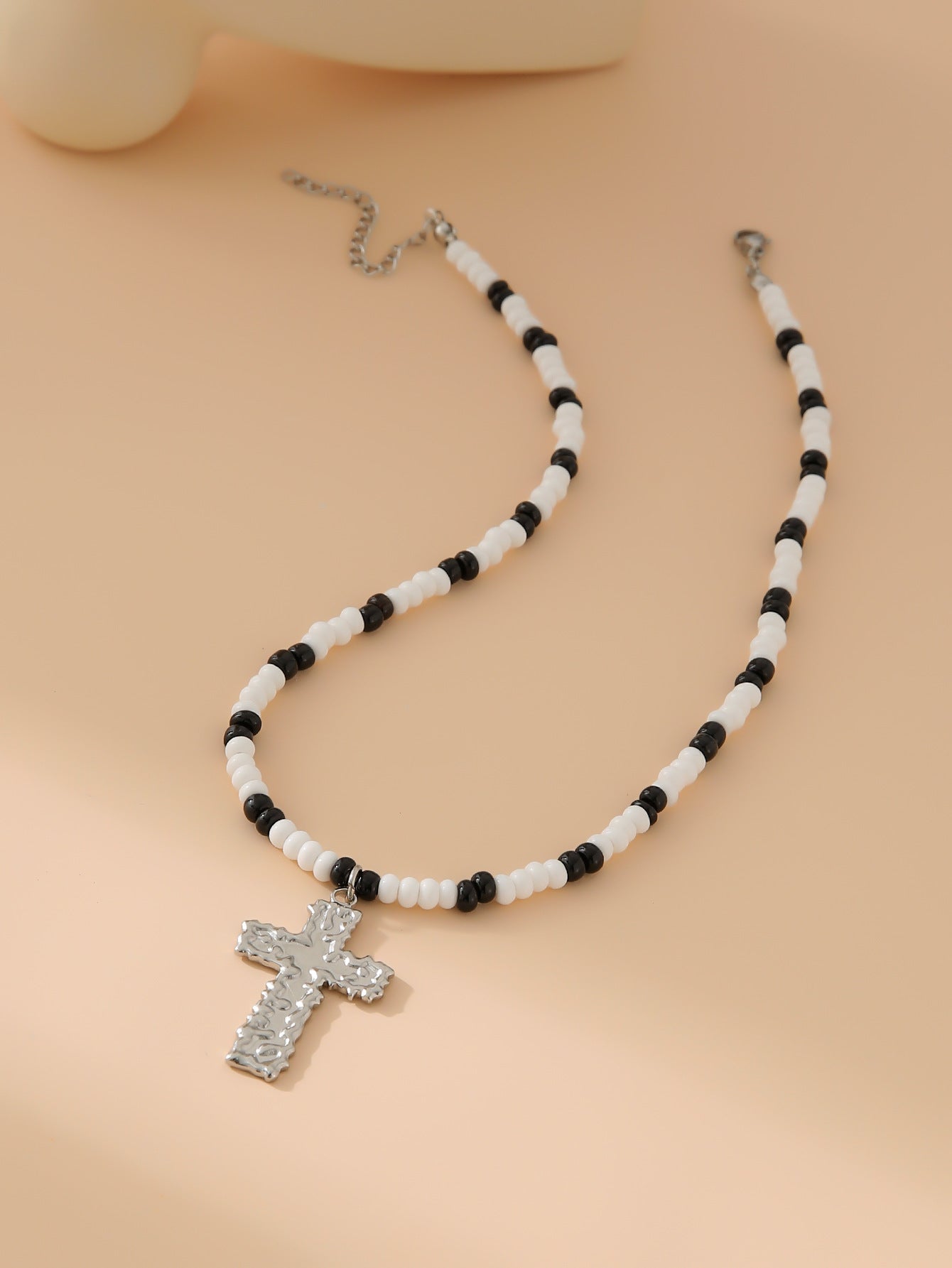 Women's & Men's Steel Cross Shelf Beads Stringed Simple Necklaces