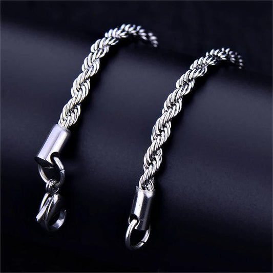 Men's Steel Thin Niche Hemp Flowers Chain Bracelets