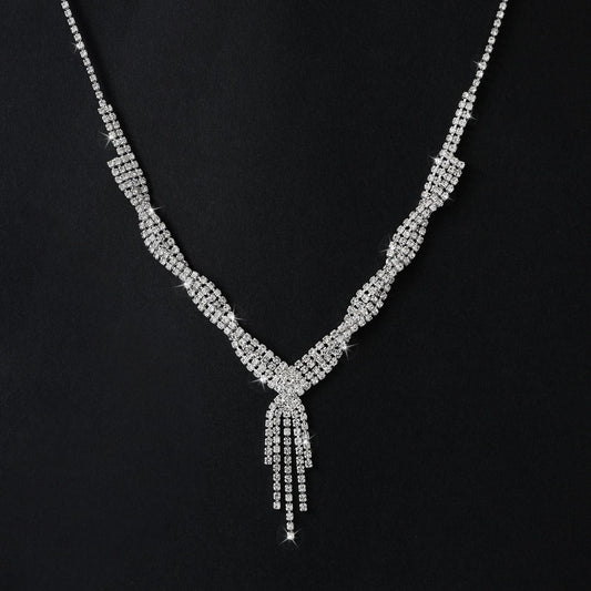 Fashion Tassel Female Three-piece Suit Bridal Jewelry Set