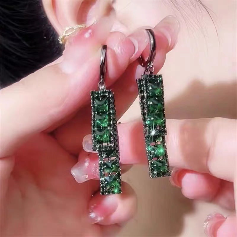 Women's Full Zircon Tassel For Light Luxury Earrings