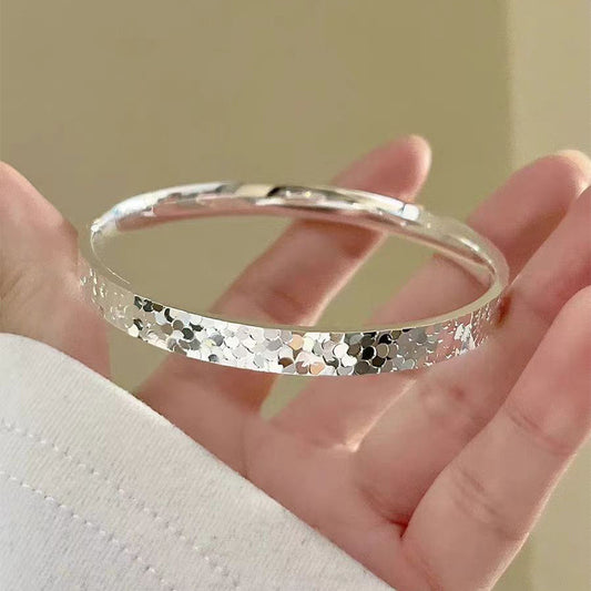 Women's Mush Ice Fashion Glossy Solid Sier Bracelet