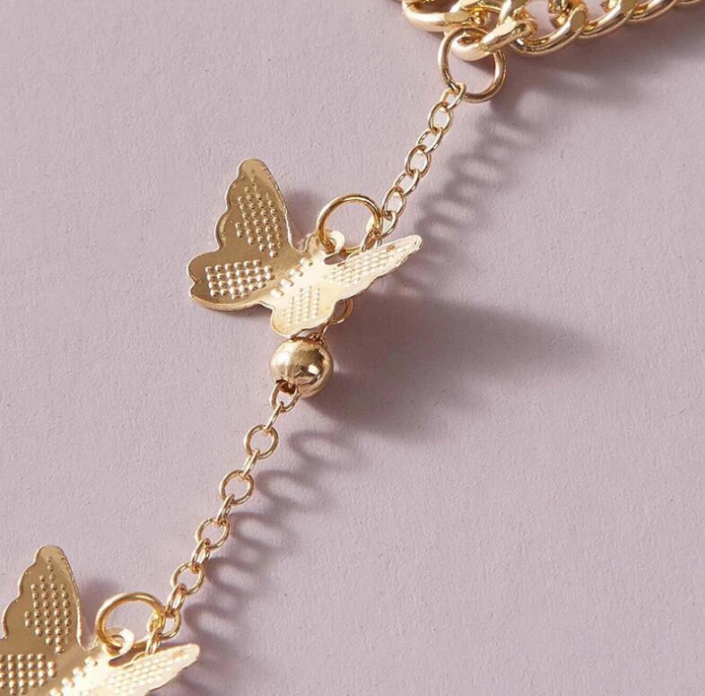 Women's Retro Butterfly Chain Integrated Hand Jewelry Bracelets