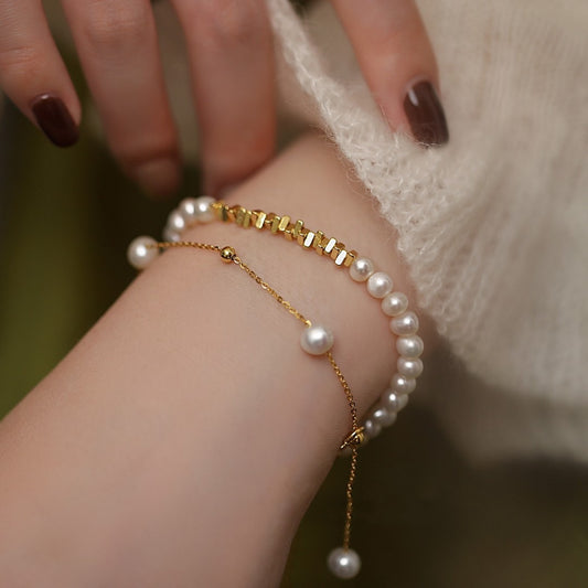 Women's With Broken Sier Light Luxury Temperament Petty Gold Square Design Bracelet