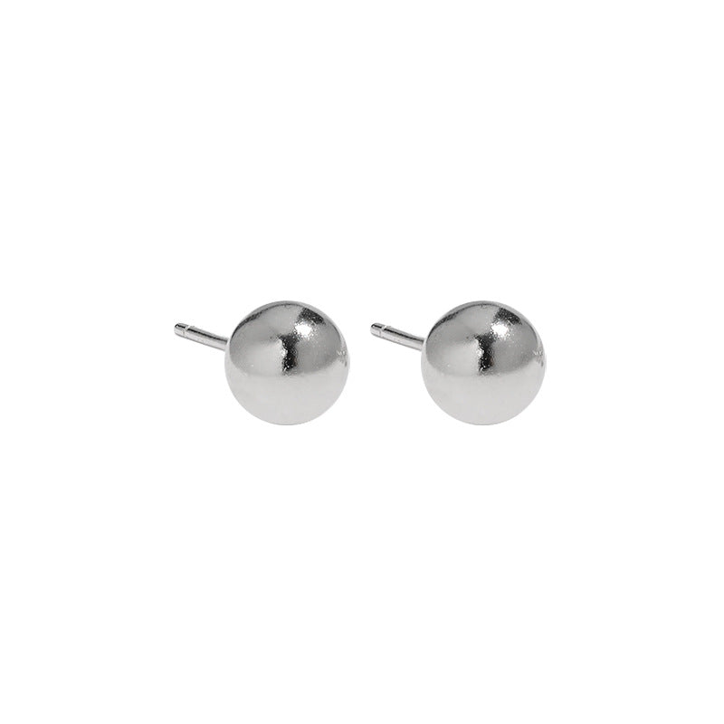 Women's & Men's Korean Style Sterling Sier Simple Glossy Earrings