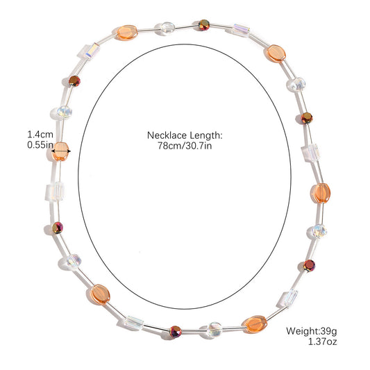 Simple Long Crystal Chinese Style Sweater Necklaces