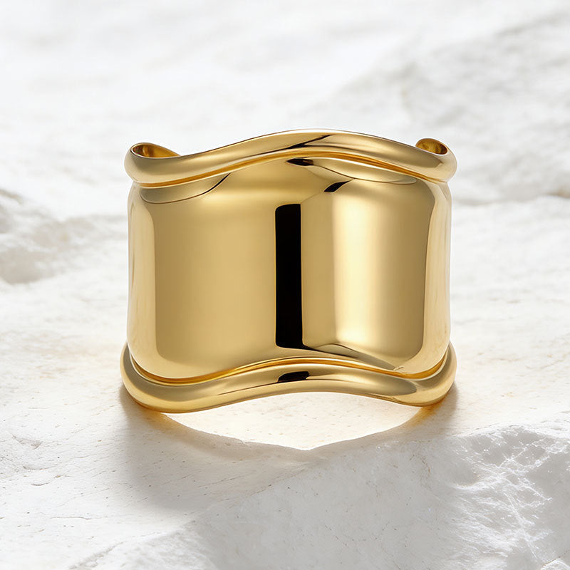 French Simplicity Niche Design Irregular Open Glossy Bracelet