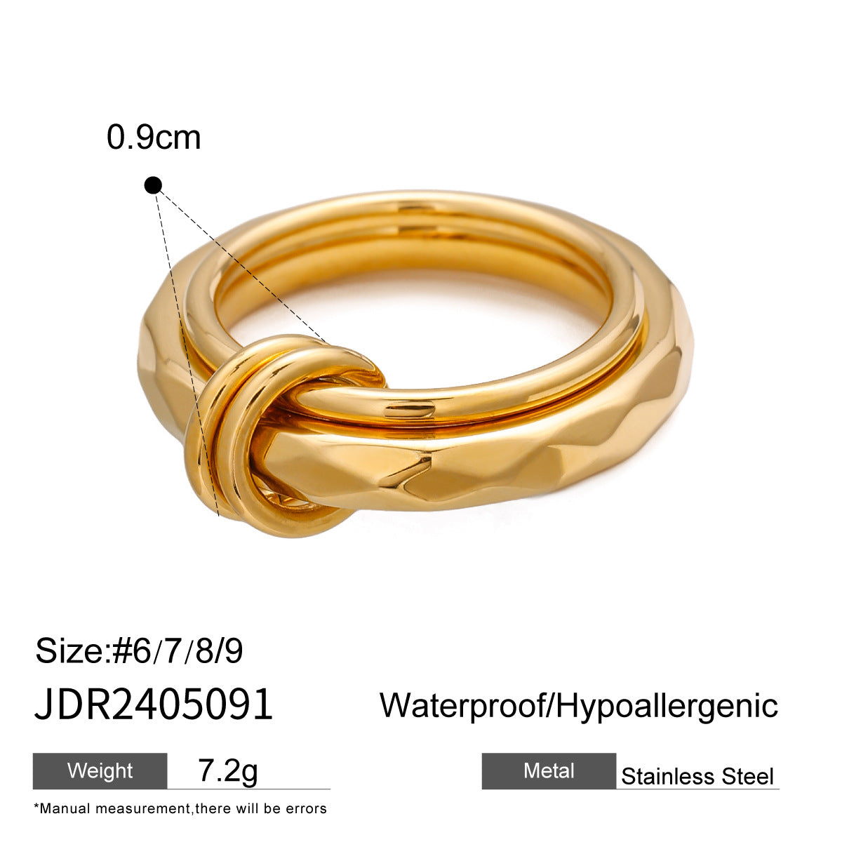 Ornament Stainless Steel Simple High-grade Twin Rings