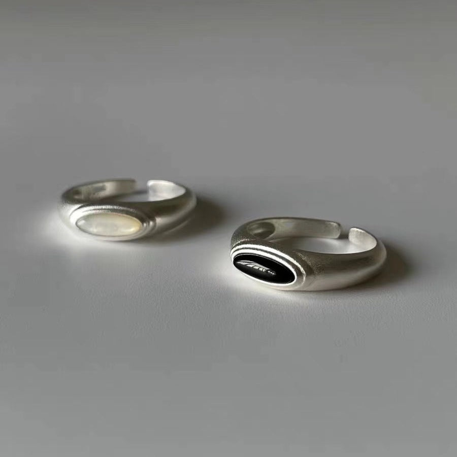 Simple Design Chinese Style Retro Matte Rings