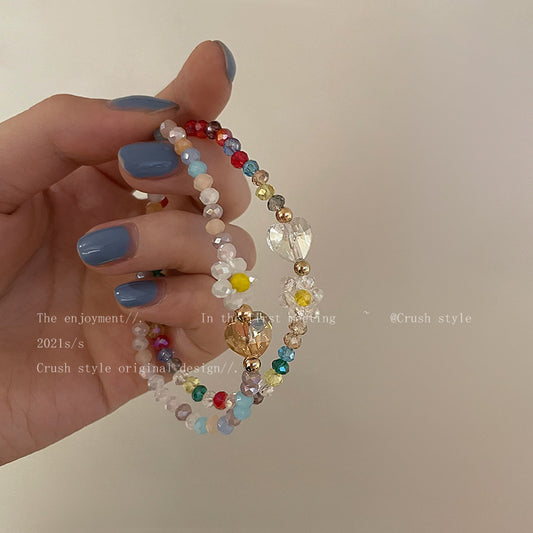 Mori Fresh Colorful Flower Female Girlfriends Bracelets