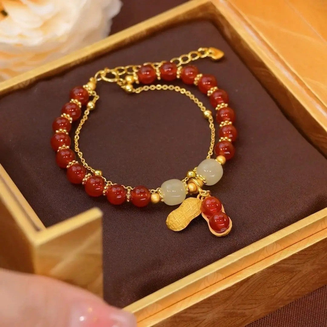 Lotus Imitation Jade Elegant Chinese Style Seedpod Bracelets