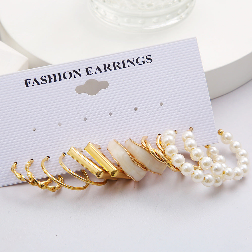 Geometric Vintage Pearl Hepburn Style Suit Earrings