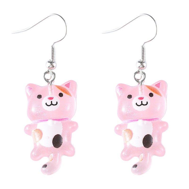 Tail Kitty Small Cute Fun Animal Earrings