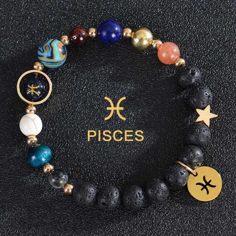 Planets Twee Constellations Frosted Stone Beaded Bracelets