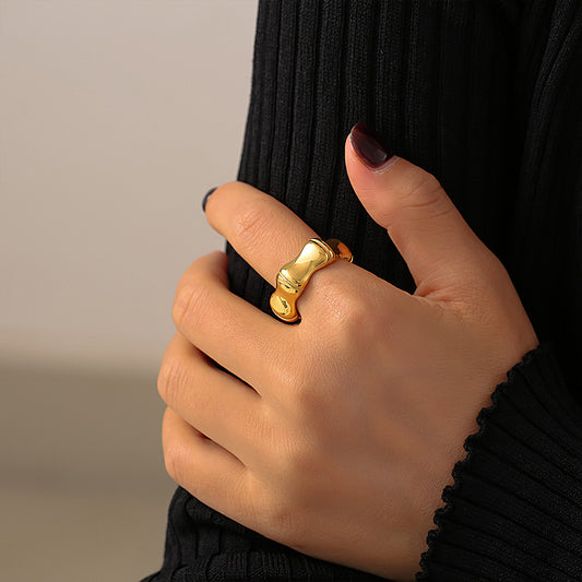 Fashion Commuter Bamboo National Design Stainless Rings