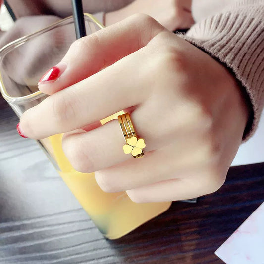 Golden Clover Three-in-one Detachable For Friends Rings