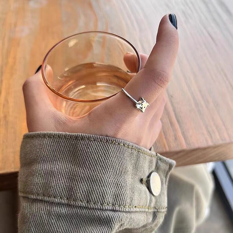 Cute Cartoon Puppy Female Chinese Zodiac Dog Rings