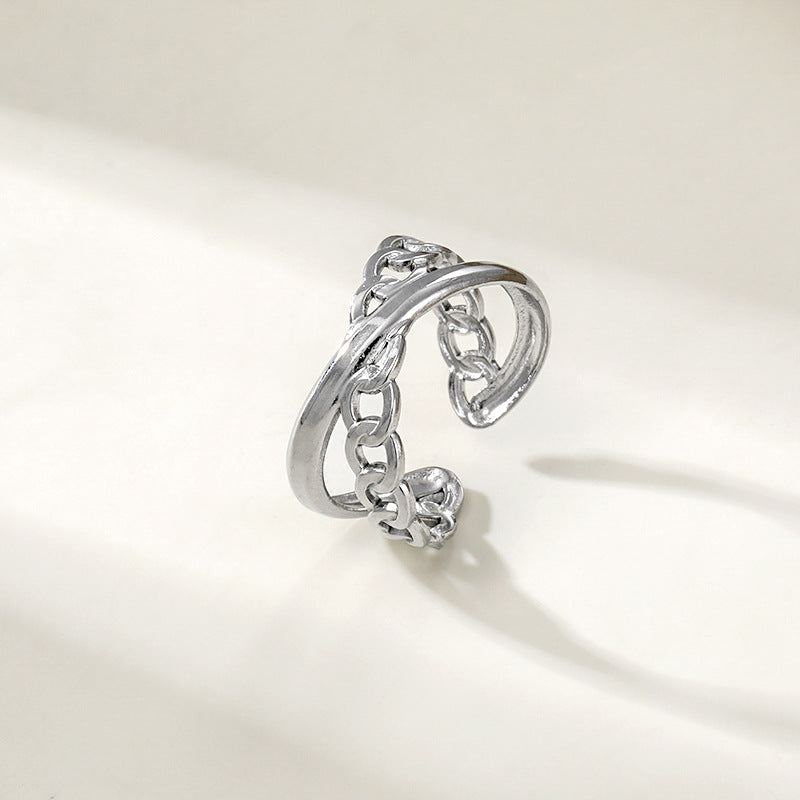 Steel Female Niche Design Chain Stainless Rings