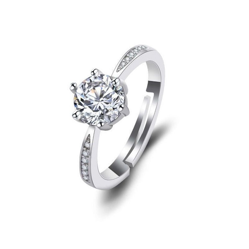 Classic Couple Wedding Diamond Adjustable Mouth Ring