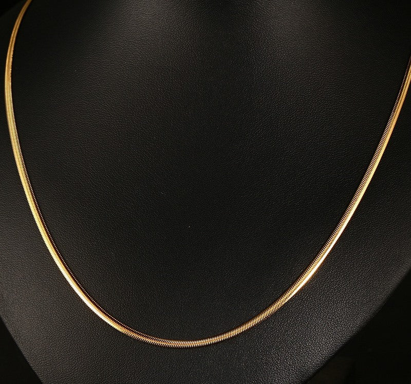 Women's Steel Snake Bone Twin Flat Blade Clavicle Necklaces