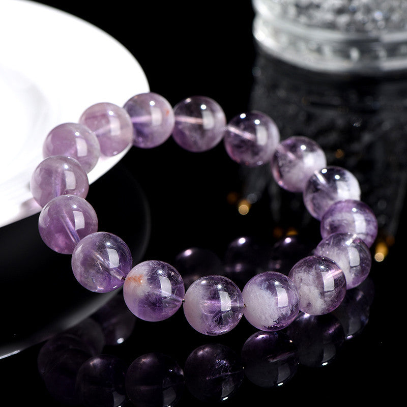 Crystal Natural Amethyst Half Basin Ball Bracelets