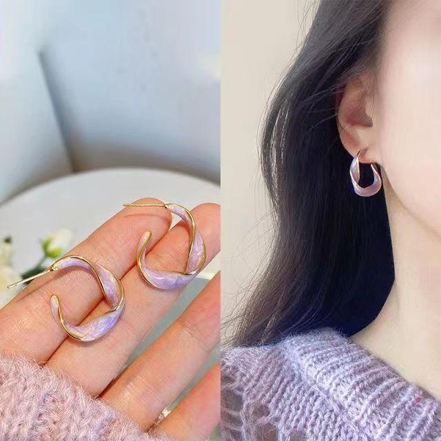 Fresh Sweet Cartoon Bunny Bear Love Heart Minority Design Refined Stud Earrings