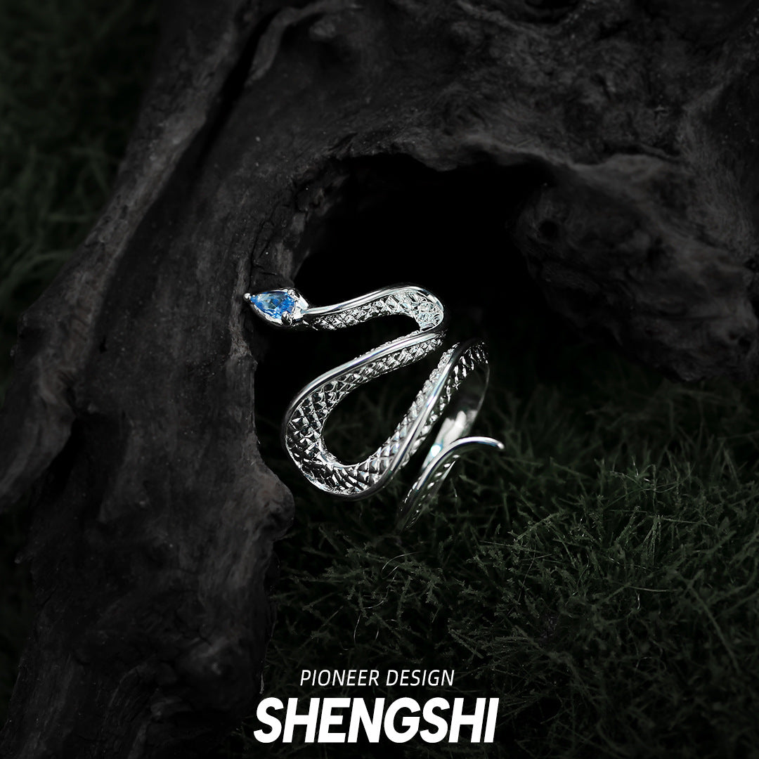 Snake Fashion Simple Design Temperament Topaz Rings