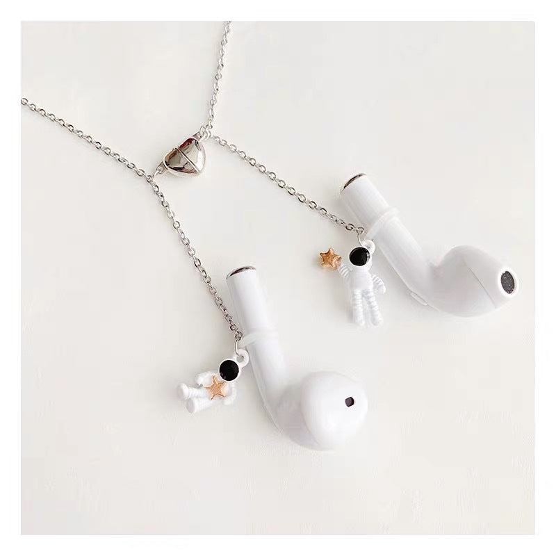 Fashion Headset Chain Spaceman Magnetic Female Necklaces